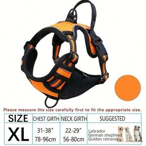 XL Orange Dog Harness